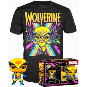 Set figura POP & Tee Marvel Wolverine Black Light TALLA S