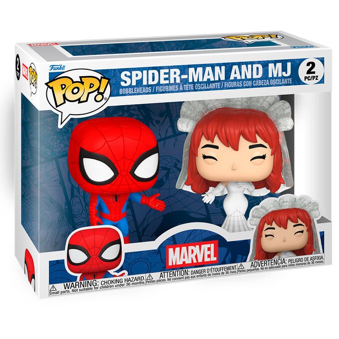 Blister 2 figuras POP Marvel Spider-Man and MJ