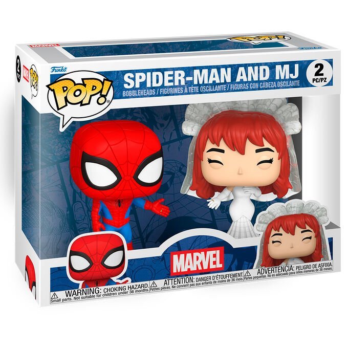 Blister 2 figuras POP Marvel Spider-Man and MJ - Imagen 2