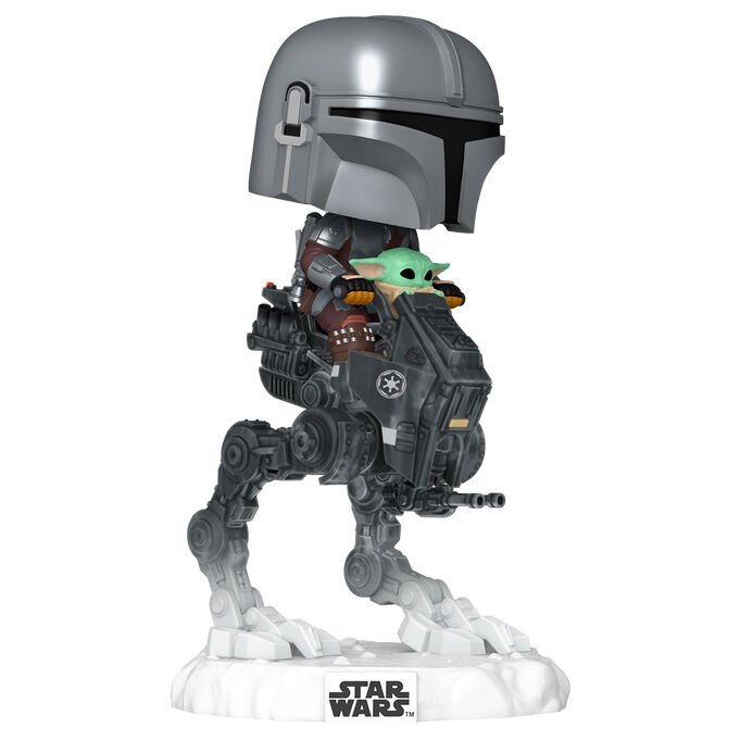 Figura POP Rides Deluxe Star Wars Mandalorian & Grogu The Mandalorian with Grogu in Imperial Remnant AT-RT - Imagen 2