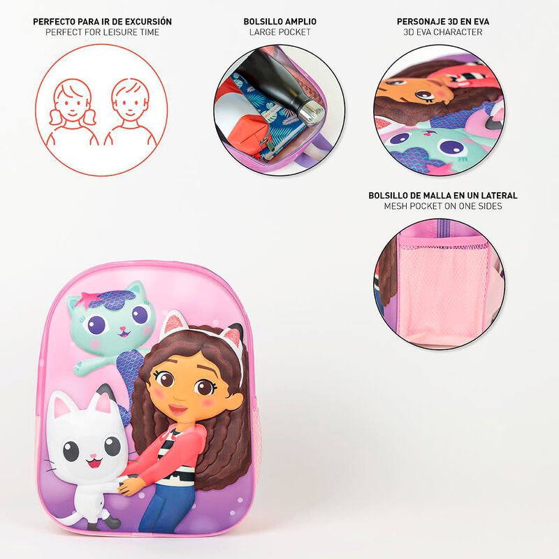 Mochila 3D La Casa de Muñecas de Gabby 31cm - Imagen 4