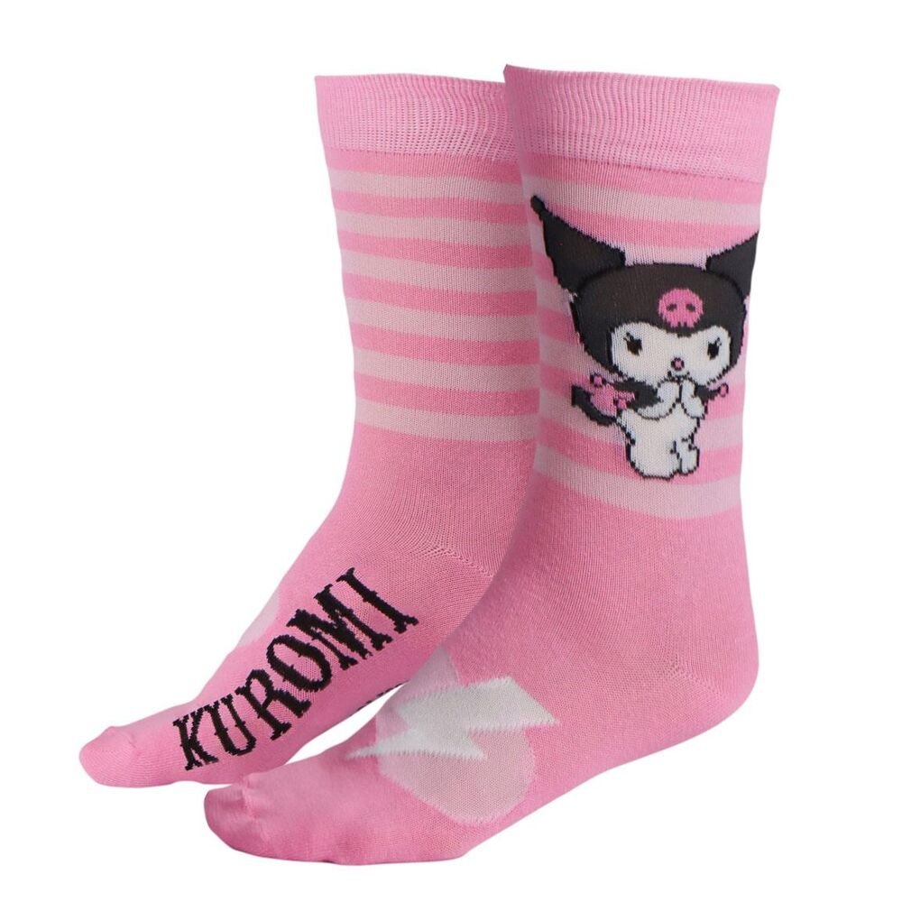 Set 3 calcetines Kuromi Hello Kitty adulto - Imagen 2