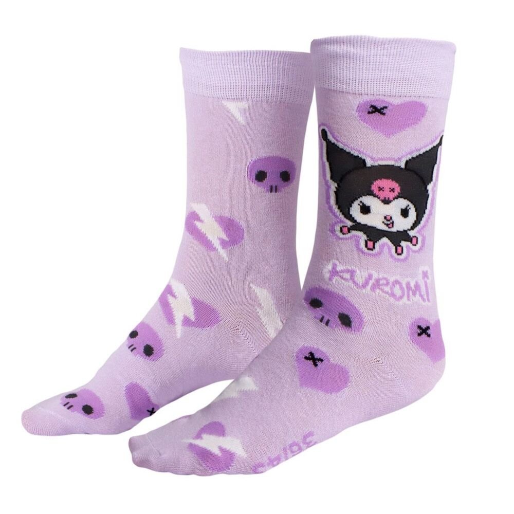 Set 3 calcetines Kuromi Hello Kitty adulto - Imagen 3