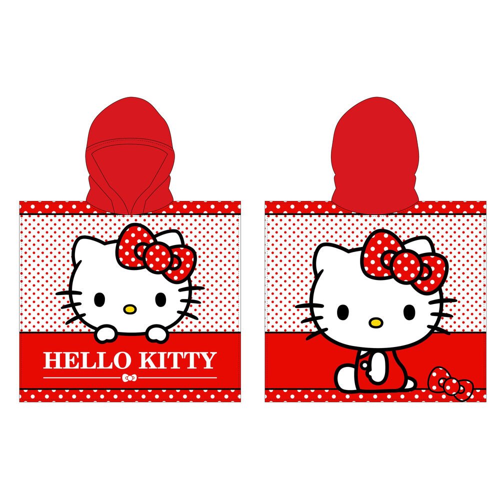 Poncho toalla Hello Kitty microfibra