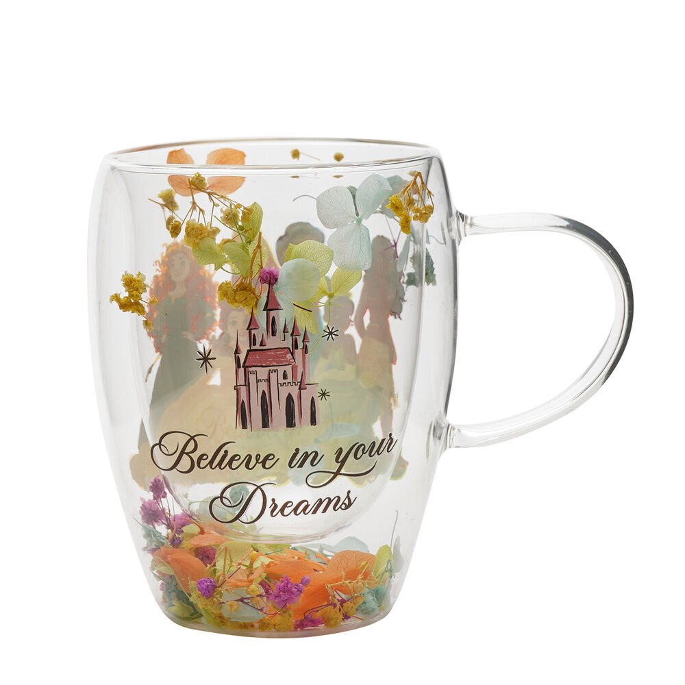Taza cristal flores secas Princesas Disney - Imagen 2
