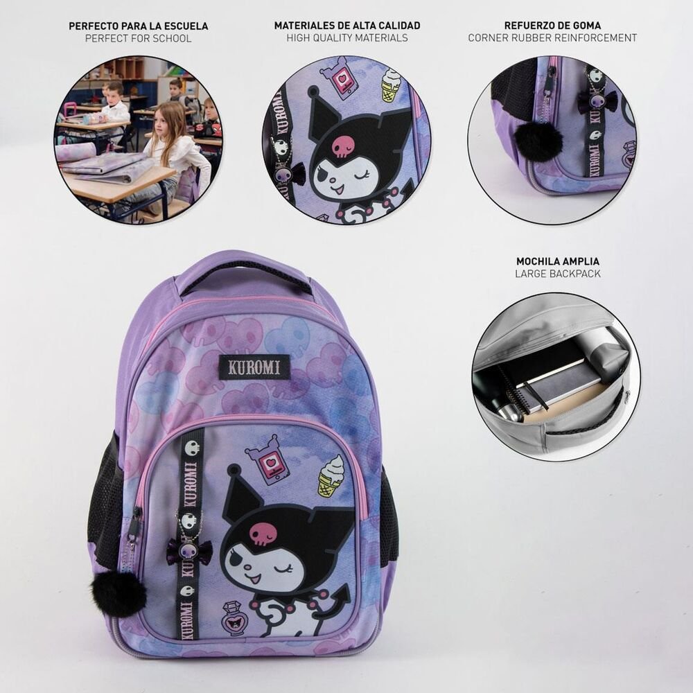 Mochila Kuromi Hello Kitty 42cm adaptable - Imagen 3