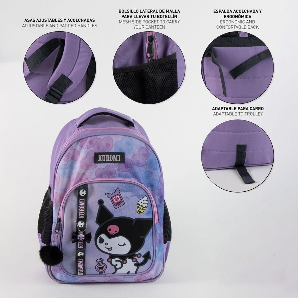 Mochila Kuromi Hello Kitty 42cm adaptable - Imagen 4