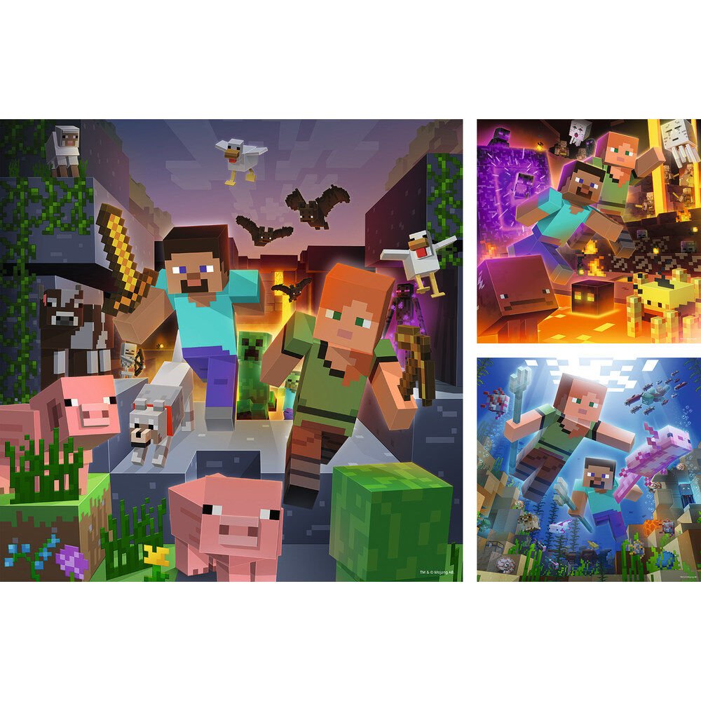 Puzzle Minecraft 3x49pzs - Imagen 2