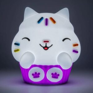 Luz silicona recargable SquishyGlo Cakey Cat La casa de muñecas de Gabby